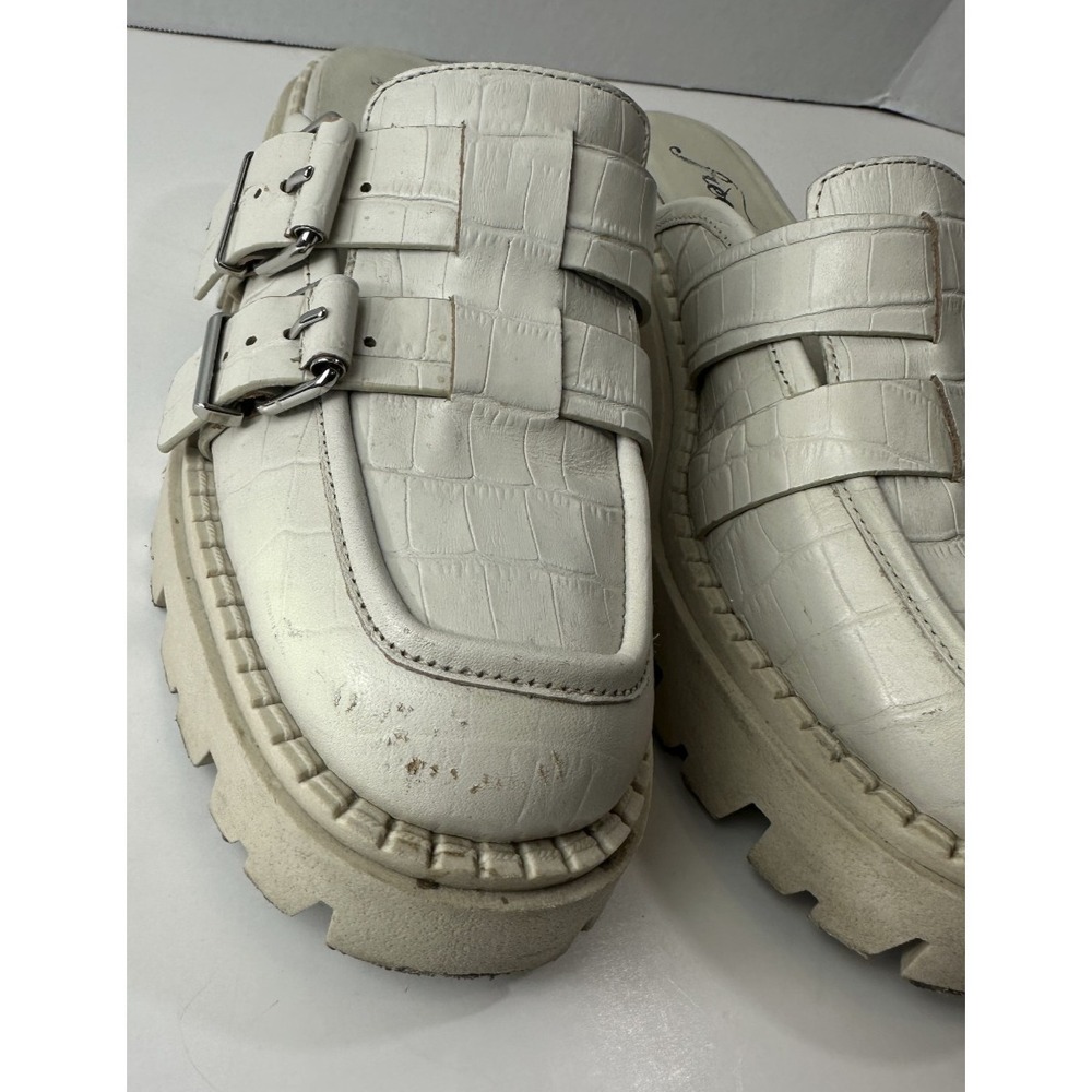 Free People Buckle Lyra Lug Loafers Slip On Beige Chunky Shoe Womens 37 US 6 - 7 - Picture 8 of 16